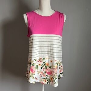 CUTE pink and floral tank top